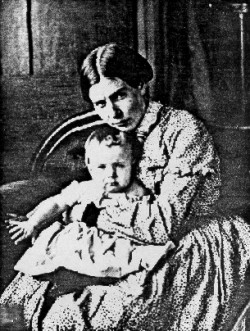 John Allen Gould III, age 1, and his mother in 1853