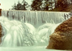 Waters passing througn the now-dammed gorge