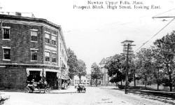 Prospect Block, High Street, Newton Upper Falls, looking east, c. 1912