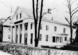 Greek revival home now located at 260 Elliot St. was build by Dr. Samuel S. Whitney about 1838 at the corner of Elliot and Oak Streets. Now known as St. Elizabeth's Center, it is the property of Mary Immaculate of Lourdes R.C. Church.