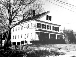 Manufacturer's Hotel, 1267-1269 Boylston St. in Newton Upper Falls. Built about 1829 for merchants and manufacturers doing business with Upper Falls mills, etc. Now a residence.