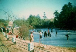 Skating on New Pond in Hemlock Gorge Reservation, next to the present Rte 128 to Rte 9 east offramp.
