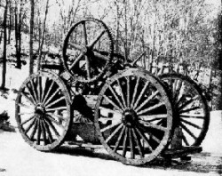 Duplicate of the first car used on the first railway in America