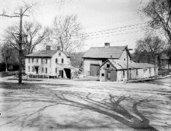 The Wiswell Tavern, c. 1808, became the Cahill estate at Chestnut and Boyslton Streets shown here in the late 1800s